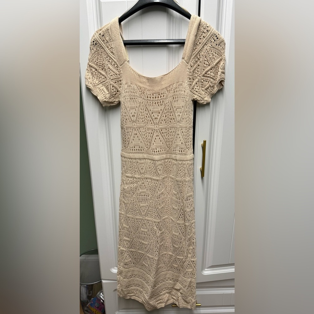 Bluivy Cream Crochet Midi Dress - Picture 3 of 3